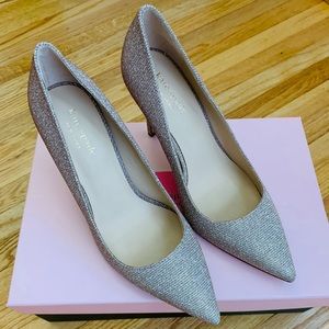 Kate Spade pointed toe pumps - silver
